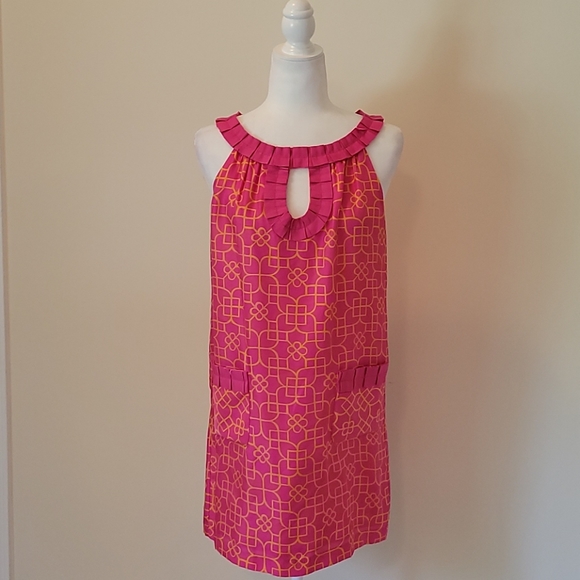 Milly of New York Dresses & Skirts - MILLY NEW YORK Silk Orange Pink Sleeveless Dress 6
